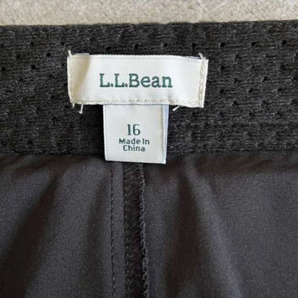 LL Bean Womens Black Nylon Blend 18"Skort Size 16 Pockets Stretchy - Picture 4 of 12